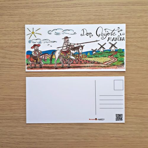 postal grande de don Quijote de La Mancha