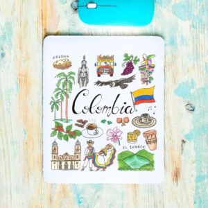 Alfombrilla para el ratón del ordenador con un diseño dedicado a Colombia.