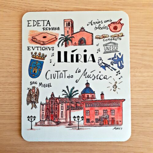 Alfombrilla para el ratón del ordenador con un diseño dedicado a Lliria