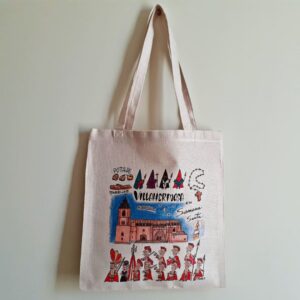 Bolsa tote bag con una ilustración artesanal dedicada a la Semana Santa de Villahermosa