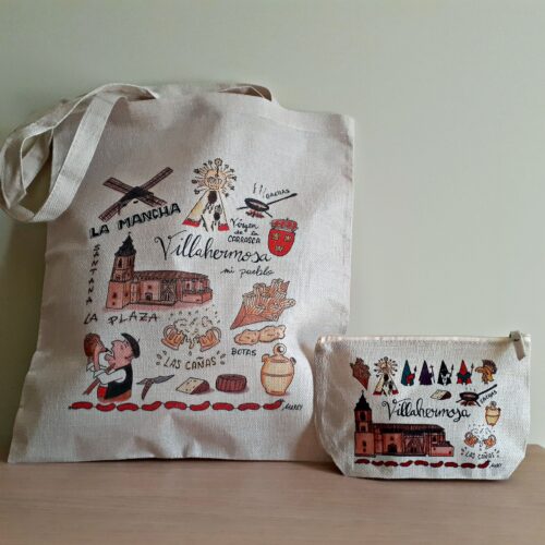Conjunto de bolsa tote bag y neceser con un diseño exclusivo dedicado a Villahermosa