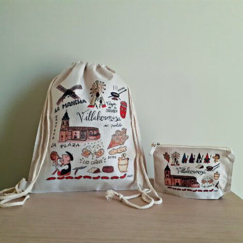 Conjunto de mochila y neceser con un diseño exclusivo dedicado a Villahermosa