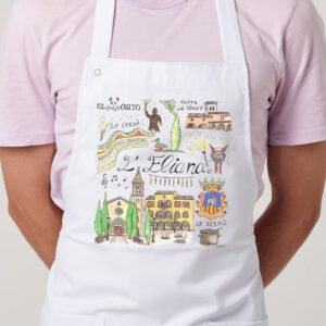 Delantal con un diseño artesanal dedicado a La Eliana (Valencia)