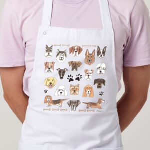 Delantal con un diseño artesanal dedicado a los perros.