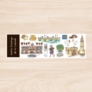 Marcapáginas con un diseño artesanal dedicado a Santo Domingo de la Calzada (La Rioja).