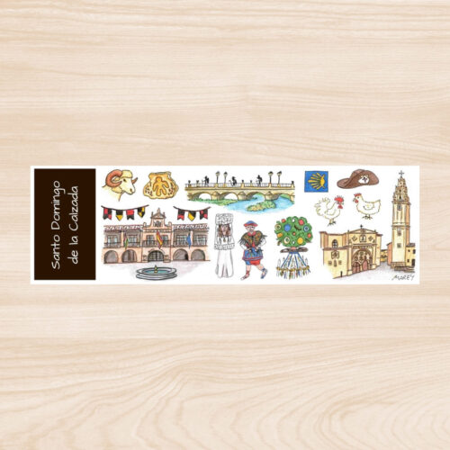 Marcapáginas con un diseño artesanal dedicado a Santo Domingo de la Calzada (La Rioja).