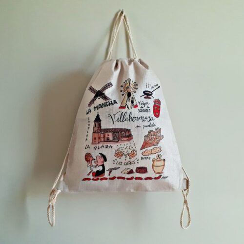 Mochila con una ilustración artesanal dedicada a Villahermosa