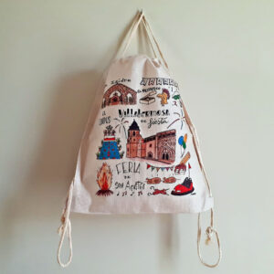 Mochila con una ilustración artesanal dedicada a las fiestas de Villahermosa