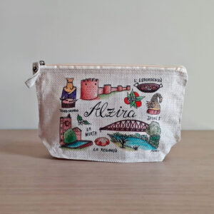Neceser o portatodo con un diseño artesanal dedicado a Alzira.