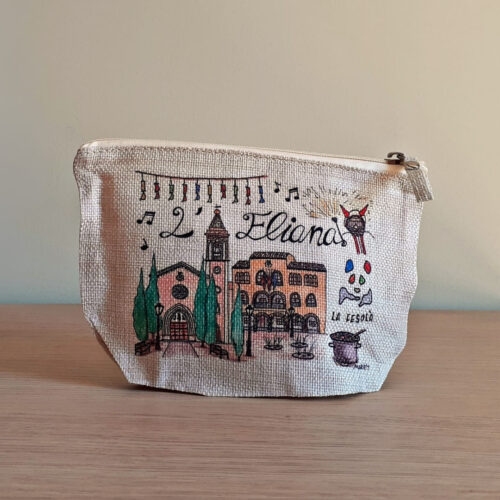 Neceser o portatodo con un diseño artesanal dedicado a La Eliana.