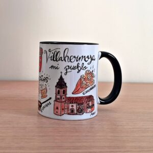 Taza de cerámica de colores con una ilustración artesanal dedicada a Villahermosa
