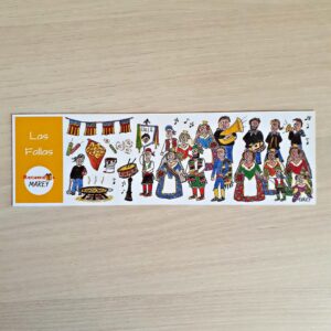 Marcapáginas con un diseño artesanal dedicado a las Fallas de Valencia