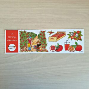 Marcapáginas con un diseño artesanal dedicado a la naranja valenciana