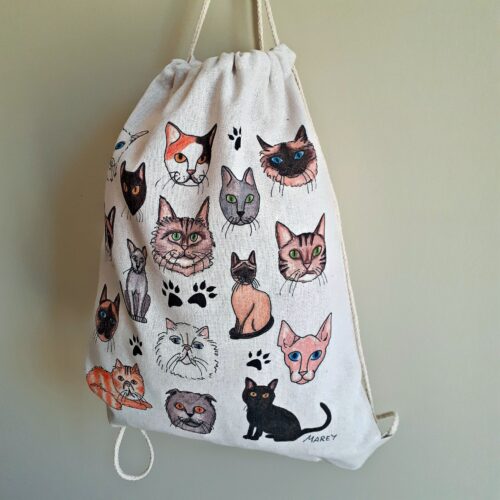 mochila personalizada gatos detalle